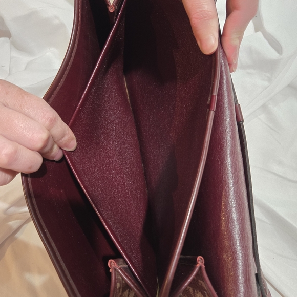 Dior Burgundy/Biege Monogram Shoulder Bag Includes a Wallet - Picture 8 of 9